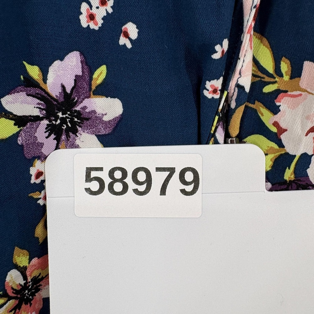 Torrid Dress Womens 2X Blue Floral 3/4 Bell Sleeve Fit & Flare Stretch Midi NWT - Picture 10 of 10